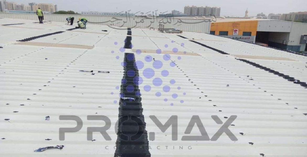 Almullah Group - metal roof waterproofing project by Promax in Dubai, UAE